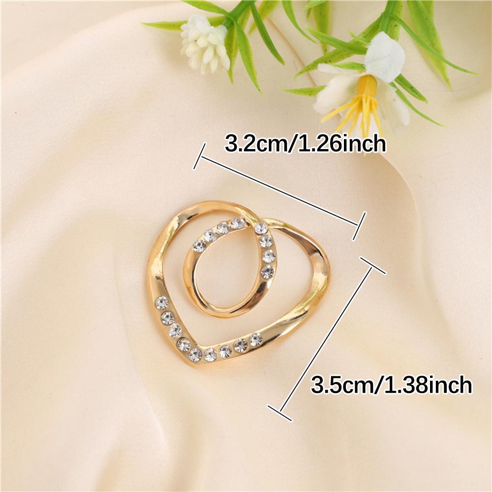 1 шт. Полая цветочная пряжка для шарфа со стразами, Деликатная пряжка-узел для подола блузки, Зажим для шали/пояса пальто, Элегантный аксессуар для одежды