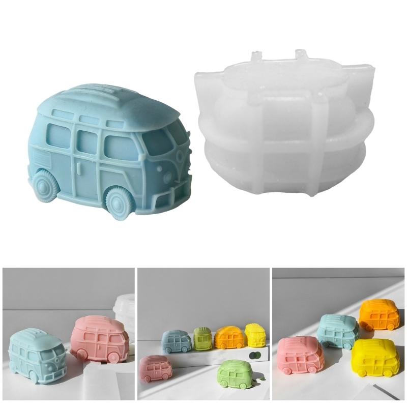 Creative Candle Silicone Candle Mold Handcraftd Candle Crafting Mold Miniature Bus Silicone Mold for Special Event