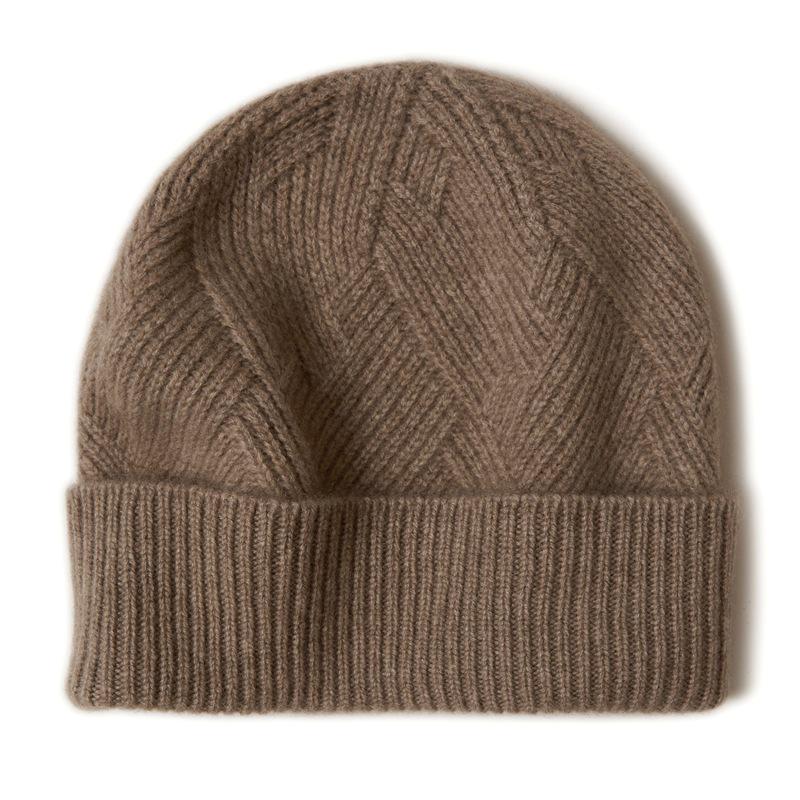 Kang Sai Ni 100% Pure Cashmere Knit Hat - Versatile & Warm Ear Protection for All Ages, European & American Style
