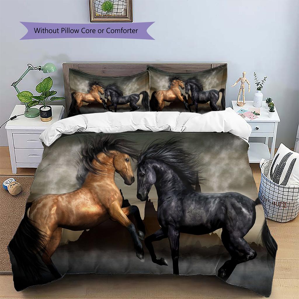 1PC Horse Bedding Quilt Set Quilt Cover Pillowcase Home Decoration Birthday Gift (1 * duvet cover + 15 * pillowcase, without core)