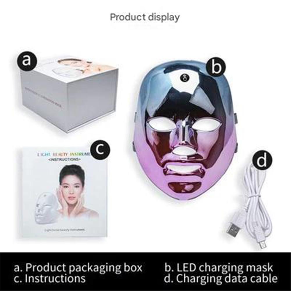 

Rechargeable 7-in-1 LED Facial Mask Portable Home Spa Device for Brighter Skin 1PCS