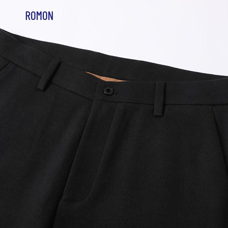 Romon Men's Wool Blend Knitted Straight-Leg Casual Pants