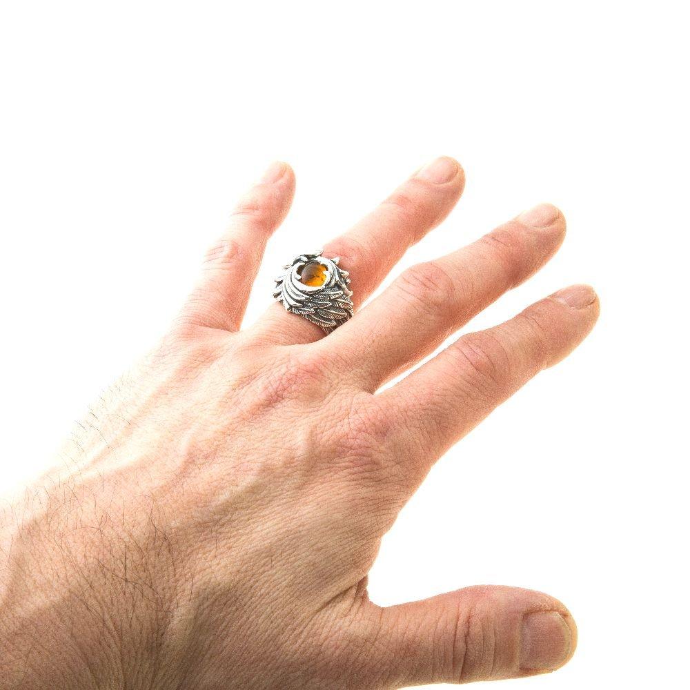 Artemis Classic Phoenix Wide Ring Silver Brand Silver 925 Sterling Silver (ac-acr0260) - Men's Accessories, Jewelry, Ring,