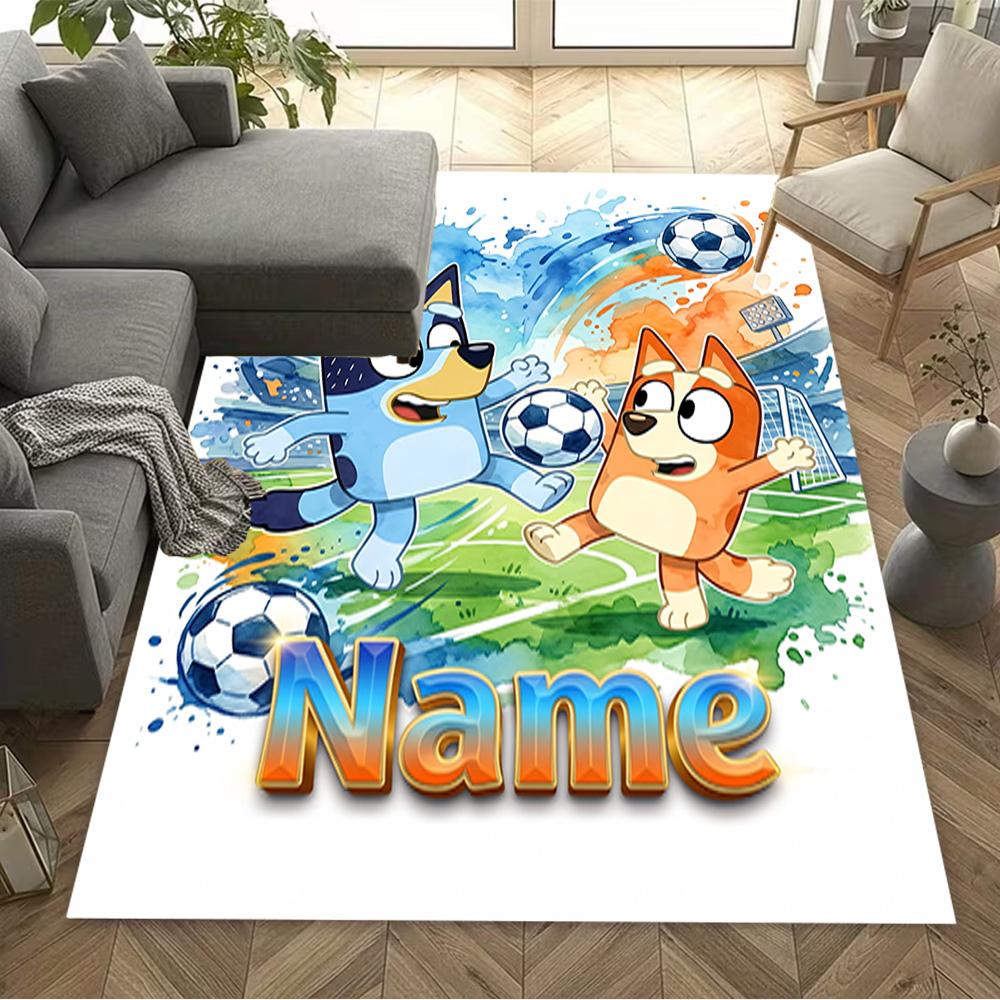 Spooky Pups Halloween Football Personalized Text Carpet Design for Foyer Decorate room Game Room Living Rooms Anti-slip Rug Office home decor