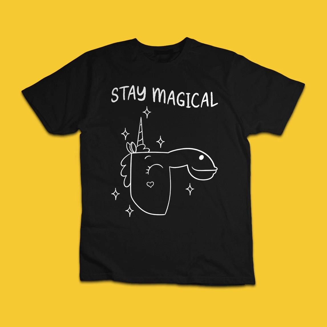 Stay Magical Narwhal Unicorn Funny Cute Graphic T-Shirt Tee 3XL