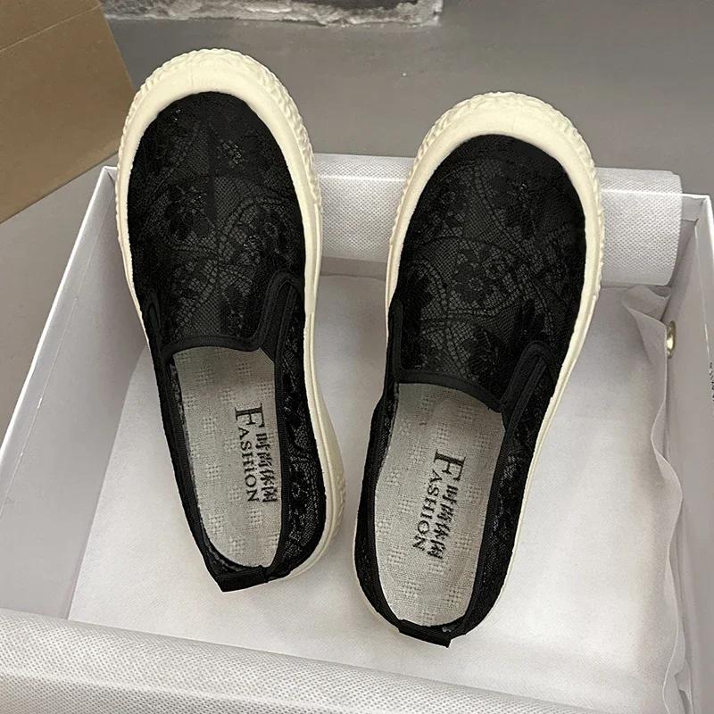 

Обувь для женщин с круглым носком, теннисные женские повседневные кроссовки, летние дышащие, новинка 2024 года, для отдыха 41 чёрный