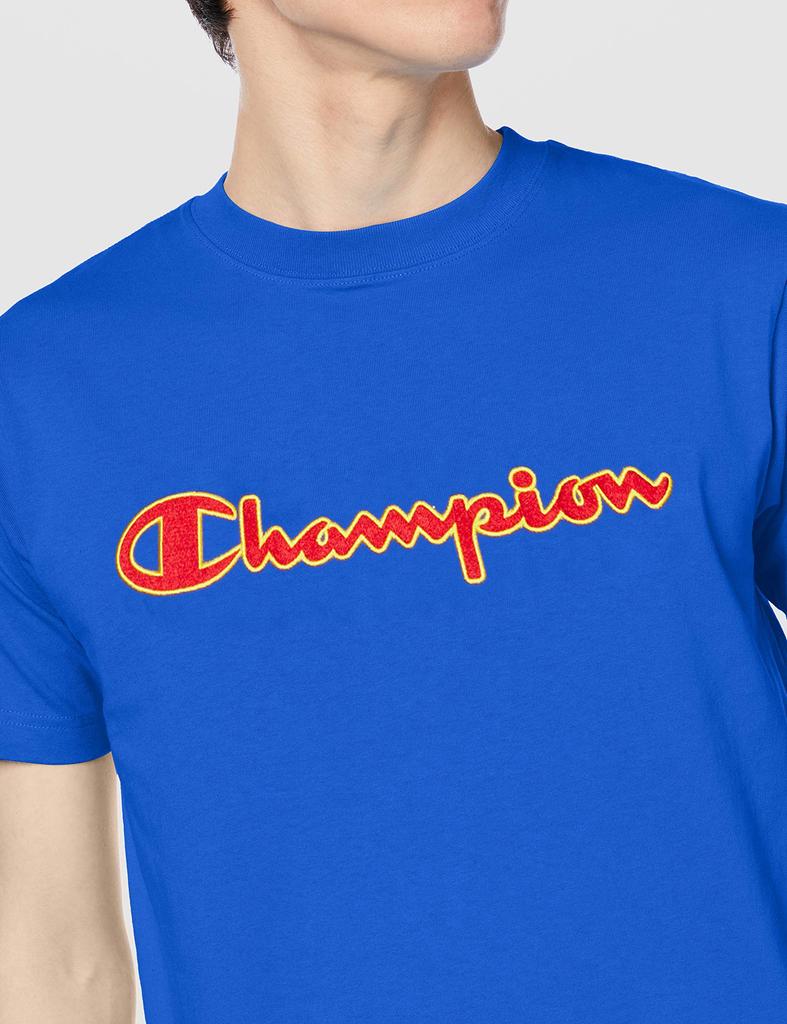 Champion Dark Blue Size Short Embroidered Script Jock Men's T-Shirt, XL, Sleeve, 100% Cotton, Logo, Color-Scheme Tag, C3-Q301