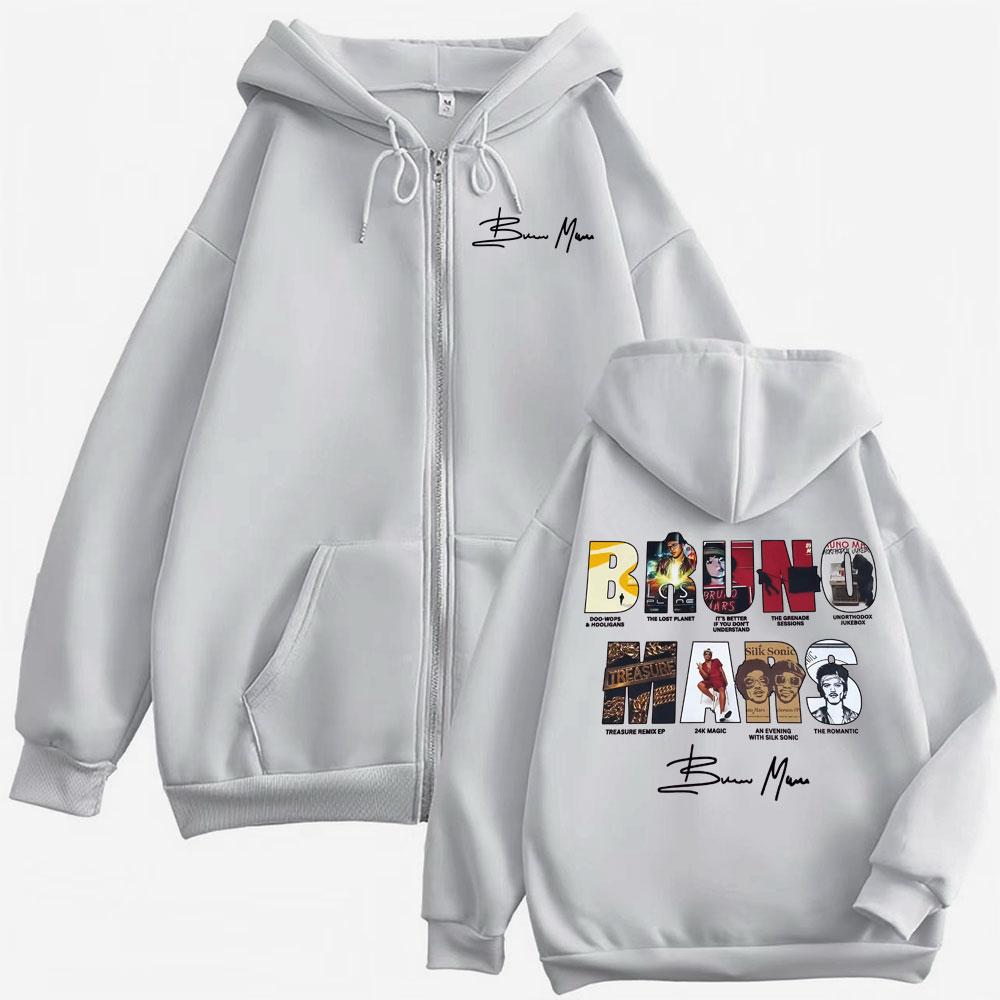 Bruno Mars Die Romantischen Reißverschluss Kapuzenpullover Herren Damen Mode Vintage Jacke Sweatshirt Fleece Gemütlich Reißverschluss
