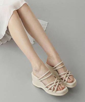 Chaakan Floppy Strap Platform Wedge Heel Sandals Mllts2I146 (7Cm)