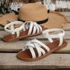 Women Sandals Summer New Women Flat Sandals Bottom Roman Strap Sandals with Non Slip Rubber Soles Ladies Daily Sandalia