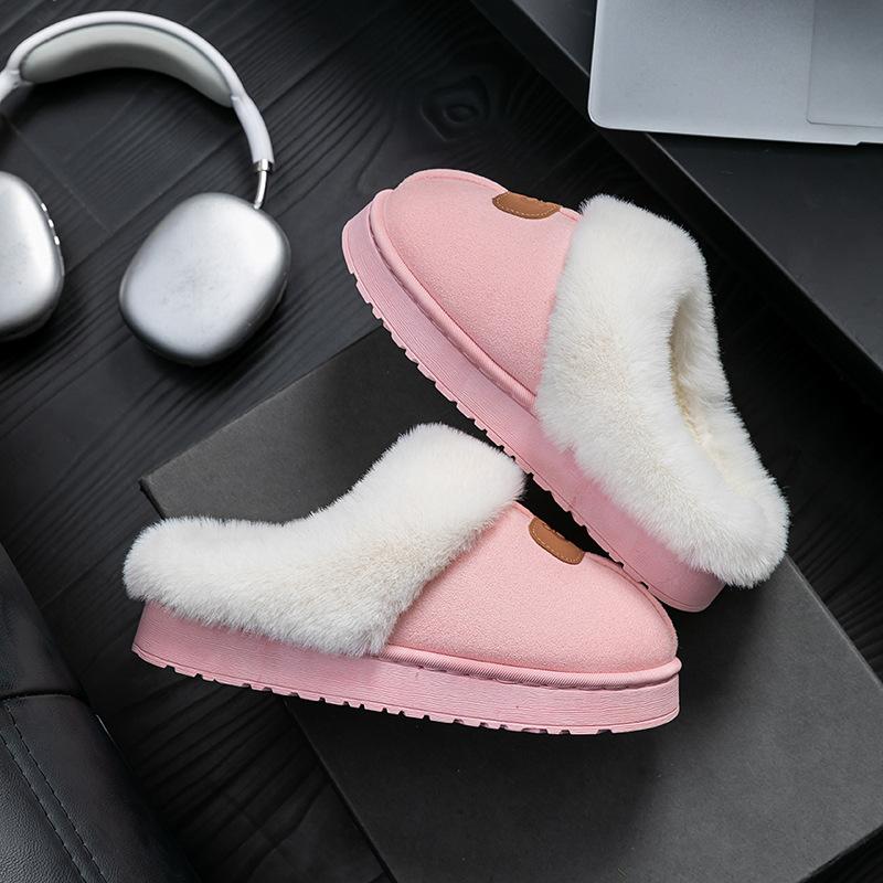 Winter plush cotton slippers indoor home thick bottom non-slip plush warm fashion versatile cotton mop