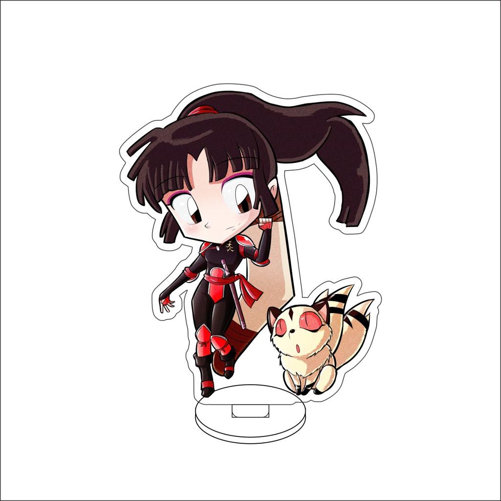 10CM Anime Inuyasha Figure Stand Model Inuyasha/Higurashi Kagome/Miroku/KiraraSesshoumar Cute Desk Decor Standing Sign Gifts