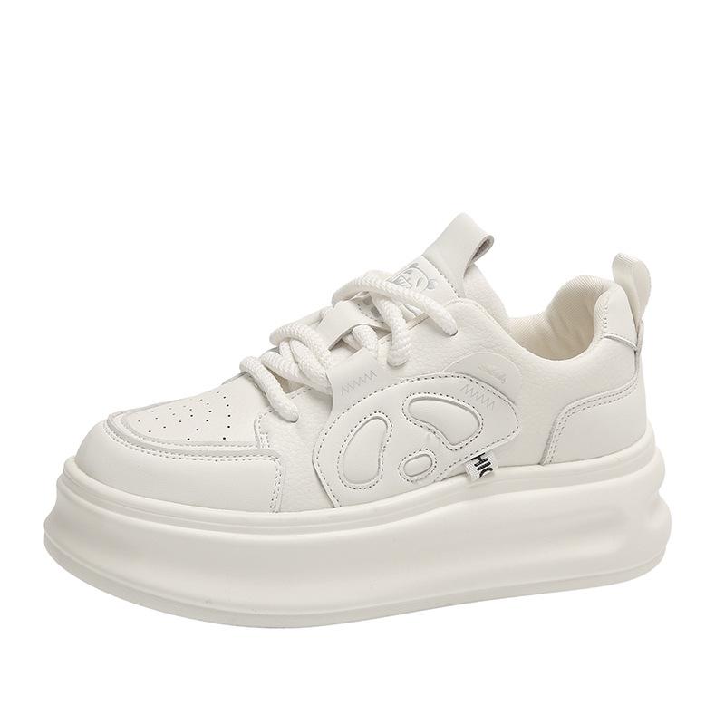 Plateau-weiße Schuhe Brot Neue Frühjahrs- und Herbst-vielseitige Nischenschuhe Plateau-Freizeit-Schwarz-Weiß-Board-Schuhe