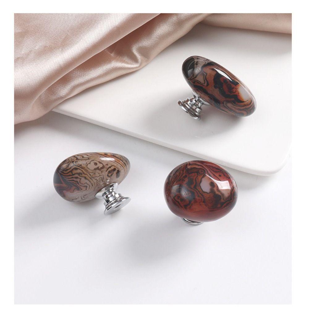 Agate Stone Wardrobe Handle Aluminum Alloy Base Cabinet Pulls Durable Drawer Knobs