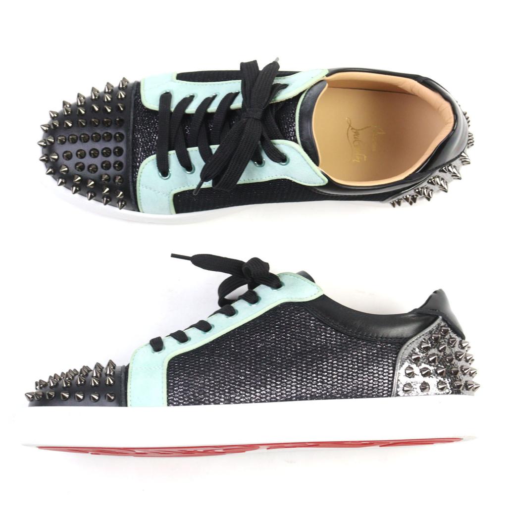 Ausgezeichnete Christian Louboutin Sneaker Seavaste 2 Orlato Flat Spike Nieten Leder Herren 43 Gebraucht