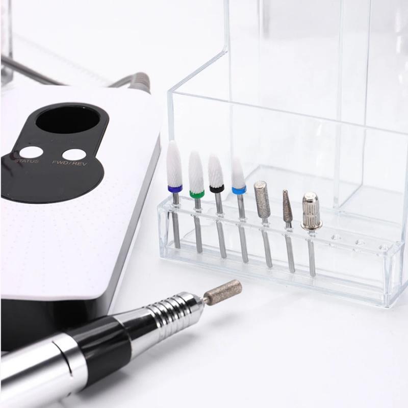 1pcNail Drill Stand Grinding Head Organizer Box Nail Tools Cosmetic Brushes Storage Box Organizer