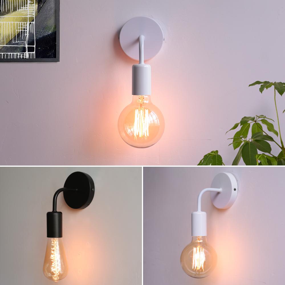 Xiaomi Nordic Modern Wall Lamp Iron Black E27 Indoor Lighting Bedside Bedroom Bathroom Lamp Sconce Wall Light Fixture Industrial Decor
