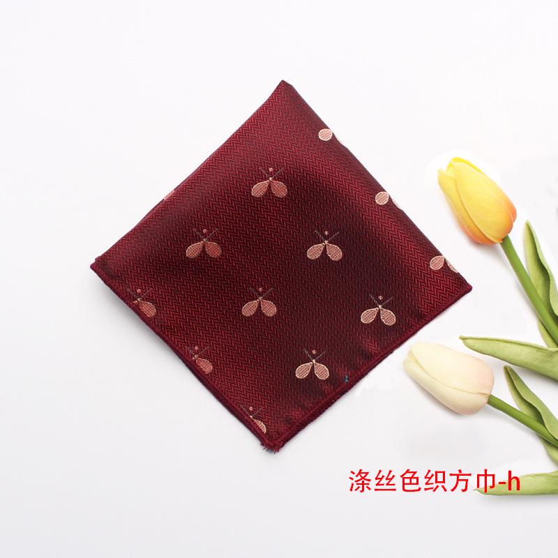 Spring And Summer Jacquard Yarn-Dyed Polyester Silk Small Square Towel Men'S Gentleman Suit Pocket Towel