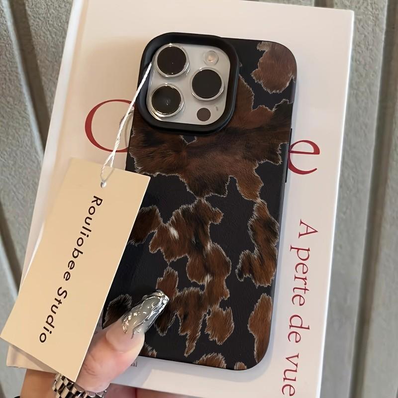 

Brown Cow Fur Lichee leather pattern Phone Case For Samsung A36 A26 A07 A55 A35 A16 A06 A54 A34 A25 A24 A15 A14 A05S A05 4G 5G Samsung A22 5G
