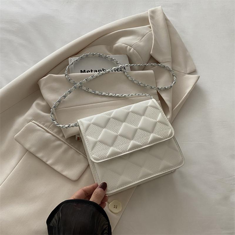 Fashionable Casual Small Square Shoulder Bag For Women In Black White Green Orange