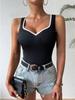 New Black & White V-Neck Fashion Camisole: Casual, All-Season Style