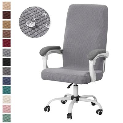 Polar Fleece Office Chair Covers Elastic Water Repellent Computer Chairs Slipcovers Rotating Lift Dustproof Protector Seat Case