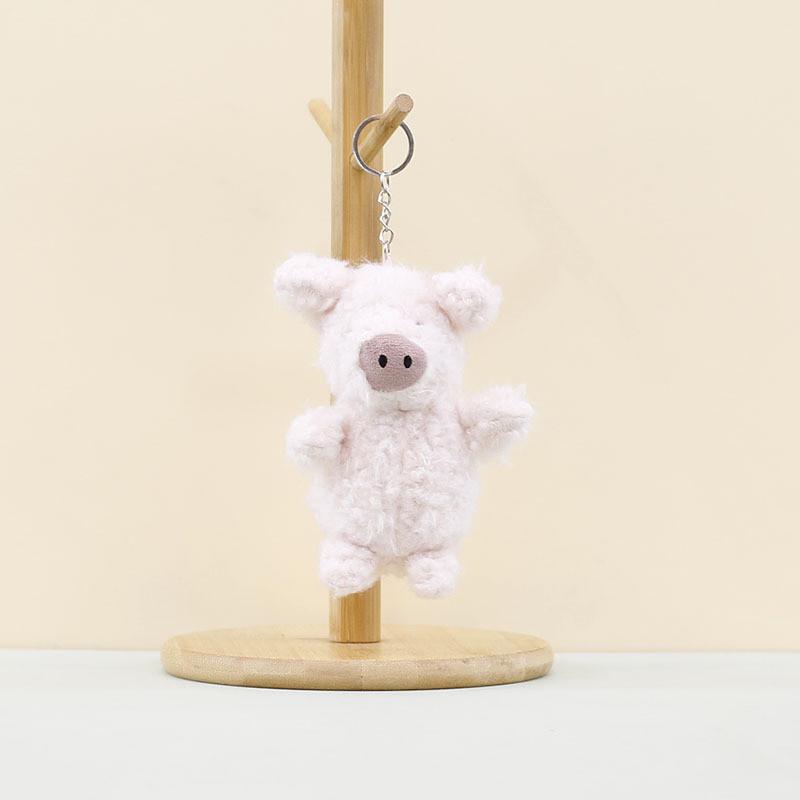 Delightful Fluffy Dog Plush Toy Keychain With Cute Pig Design For Backpack Decoration