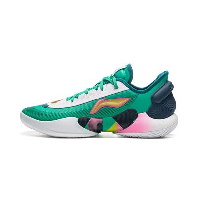 Li Ning Yushuai 18 V2 Rutschfest Abriebfest Niedrige Basketballschuhe Herren Grün Weiß ABAU025-12
