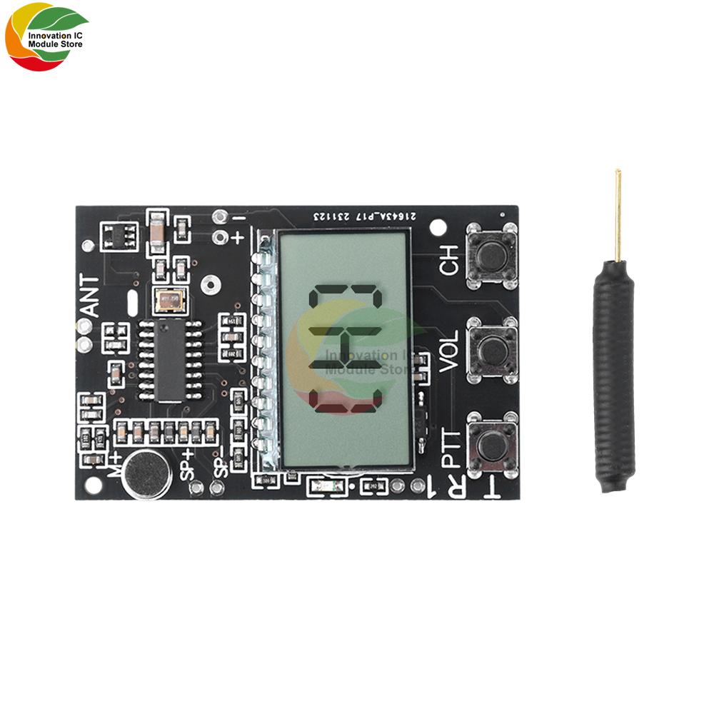 

Adjustable FM Transmitter Receiver Module Walkie Talkie Circuit Board Transceiver All-in-One Module 27-480MHz DC3.3-6V чорний