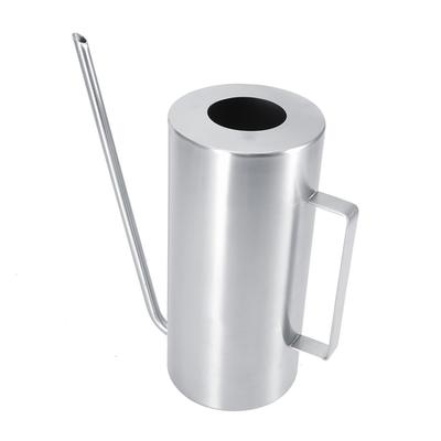Regador interno e externo de aço inoxidável de 1,5 L para jardim, planta, flor, bico longo, regador
