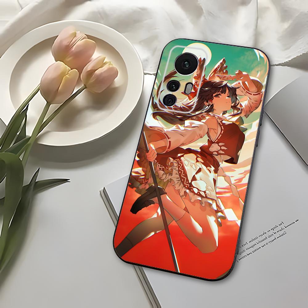 Game T-Touhou P-Project Phone Case For Xiaomi 11 Redmi Note 11 5G 8T 9A 9 10T Note8Pro Note9 12SUltra Black Case