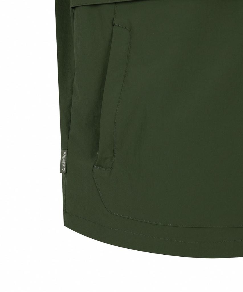 DISCOVERY EXPEDITION Uni Freshvent Lightweight Woven Training Short Sleeve Hooded Anorak (D/Khaki)