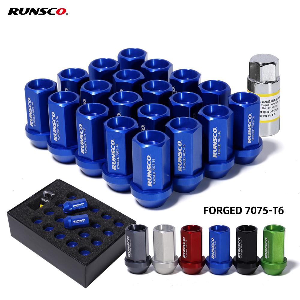 אומים גלגל HEX 19 מ"מ M12x1.5/M12x1.25 אומים גלגל מירוץ מחושלים אלומיניום 7075-T6 אורך 42 מ"מ