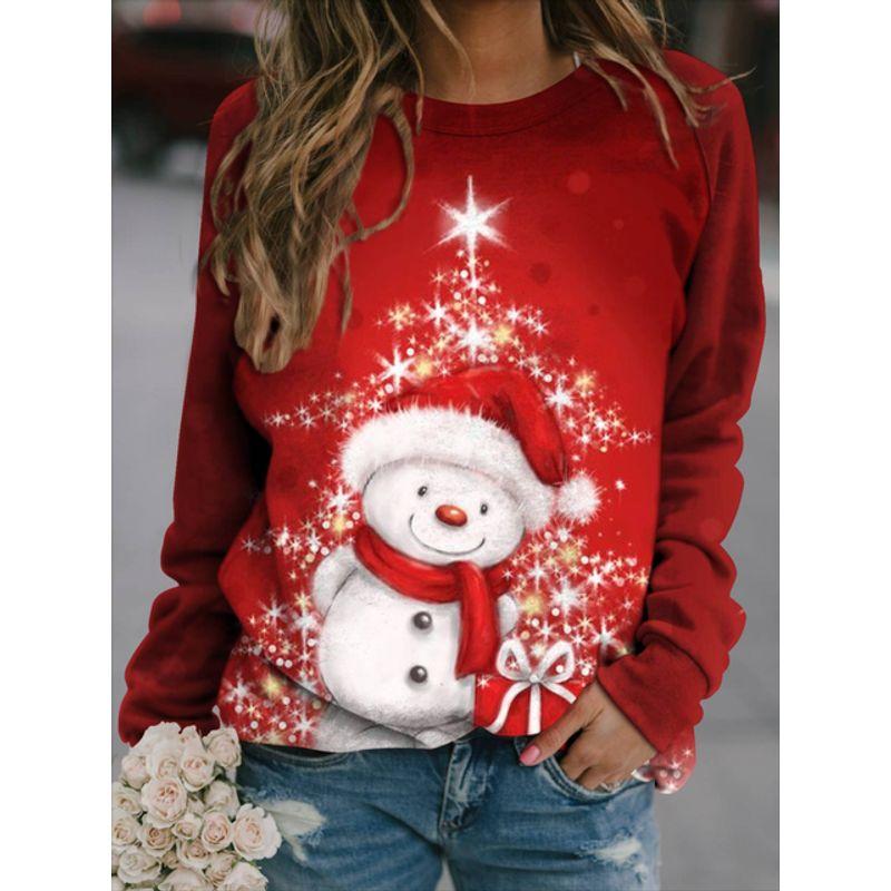 3D Printed Long Sleeve Round Collar Hoodie3d Print Long Sleeve Crew Neck Sweater