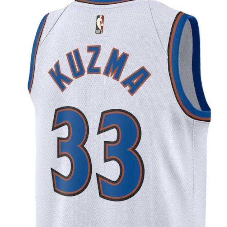 Nike Digital Alphanumeric Print Round Neck Basketball Jersey Fan Version 2022/23 Season Washington Wizards Kyle Kuzma Men Tops White DO9454-101