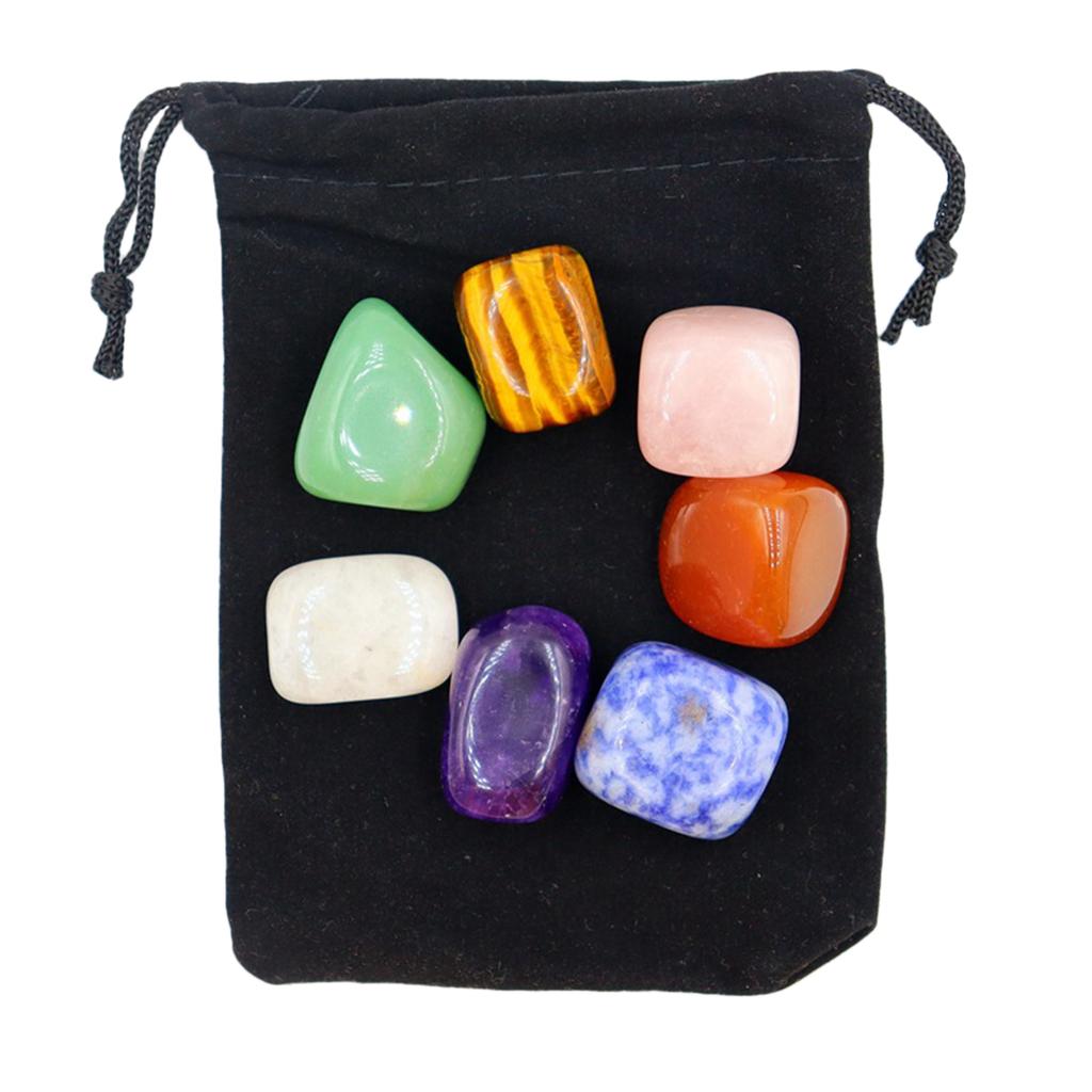Natural Stone Set 7 Reiki Healing Stone Quartz Mineral Ornament Healing Gemstone Home Decoration Craft Stones Gifts