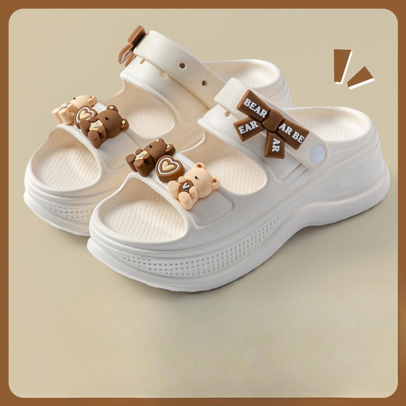 

The New Style of Shoes Can Be Worn As Thick-soled Indoor Anti-slip and Anti-odor Flip-flops Fits 35-36 белый