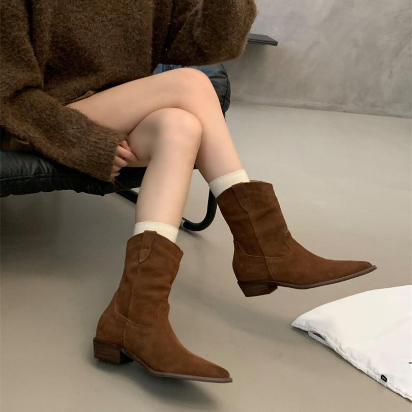 Autumn and Winter Boots Retro Lazy Wind Martin Boots 2025 New High Quality Polished Western Boots