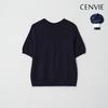 Senbi Round Neck Short Sleeve Knit Bloom  Aircompo 