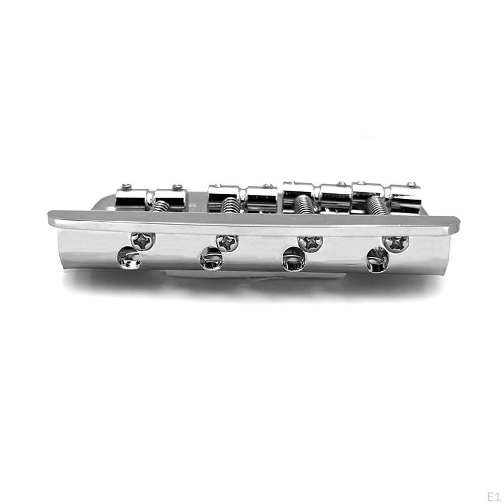 4 String Bass Guitar Bridge Musical Instrument Accessory Attachment Metal High Performance Replace
