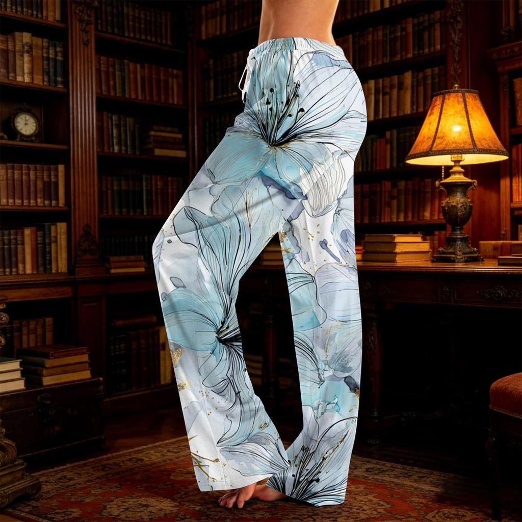 Women's Casual, Fashionable, Retro-print Loose-fitting Loungewear Pajamas