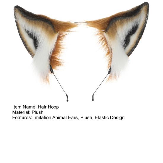Cerc de păr din țesătură de pluș, imitație de urechi de animale, bentită lucrată manual, pentru petreceri de cosplay, bentiță elastică, accesoriu de păr