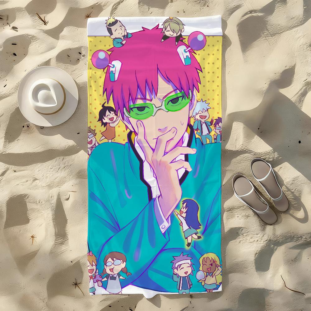 D-Disastrous-S Life of Saiki K Towel For Swim Yoga Gym Quick Drying Soft and Skin-friendly Beach Towels All-Season