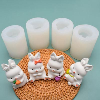 Schöne Tier-Kaninchen-Seifenkerzenform, Silikonform, handgefertigte Bastelformen