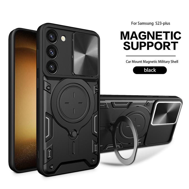 Suitable for Samsung Note20 Car Magnetic Suction Mobile Phone Case Samsung S23ultra Push Window Anti Fall Protection Case