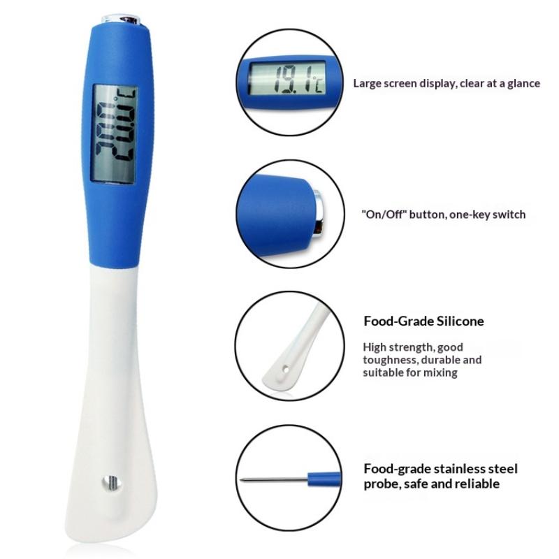 Digitale Süßigkeiten-Spatel mit Thermometer Konditor-/Zucker-/Süßigkeiten-Thermometer Fleisch-Kuchen-Milch-Thermometer Werkzeug