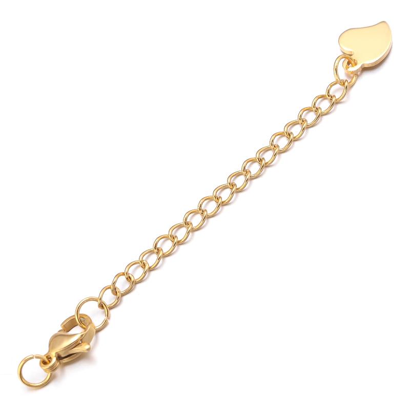 10pcs/Lot 50mm Stainless Steel Necklace Extension Chain Bulk Bracelet Extended Chains Tail Chains Extender For Jewelry Making