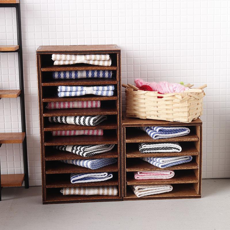 1:12 Puppenhaus Miniatur Simulation Stoffschrank Aufbewahrungsschrank Möbel Hausmodell Dekor Spielzeug Puppenhaus Zubehör