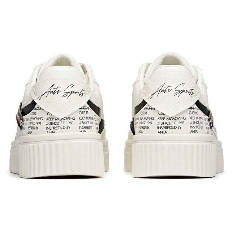Anta Thick Sole Trendy Casual Low Top Skate Shoes Men Sneakers White Black 112028026R-1