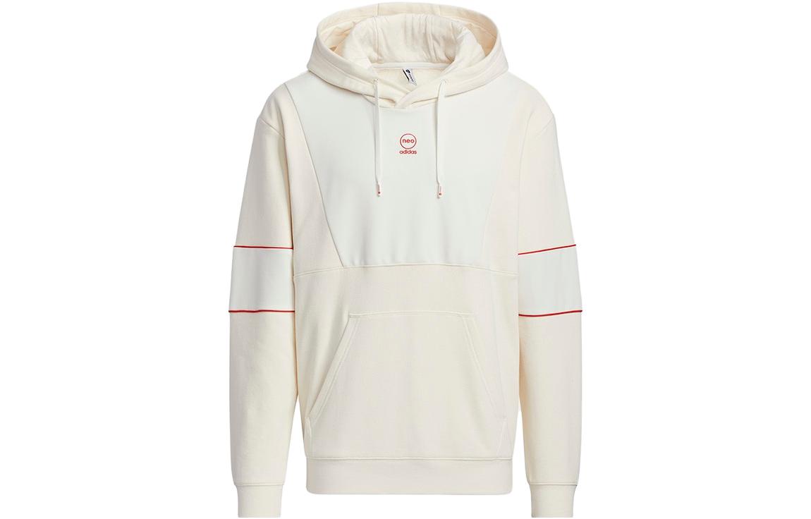 Adidas Neo Sweatshirts Men s Ecru Hooded Moderate Regular HC9729 S